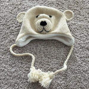 Adorable Bear Knit Hat with Ear Flaps